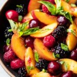 Honey Lime Basil Peach Fruit Salad