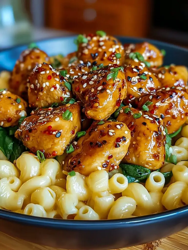Irresistible Spicy Honey Pepper Chicken with Mac and Cheese