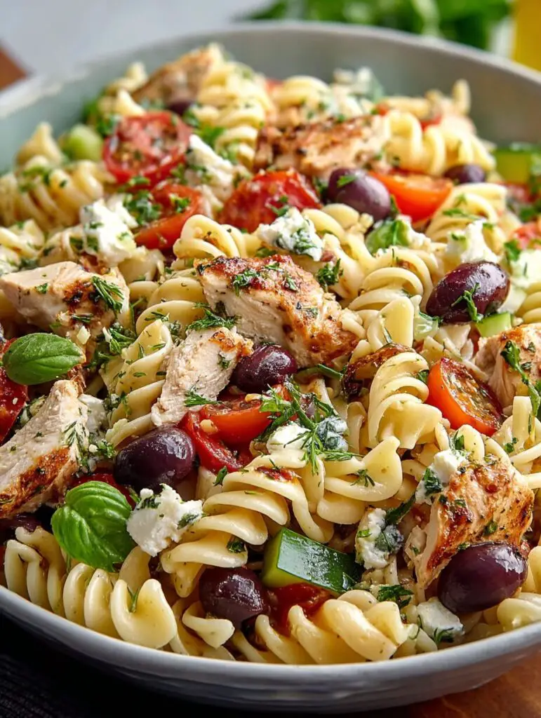 Mediterranean Chicken Pasta Salad