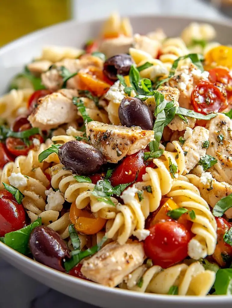 Mediterranean Chicken Pasta Salad