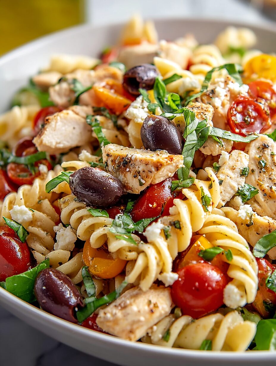 Mediterranean Chicken Pasta Salad