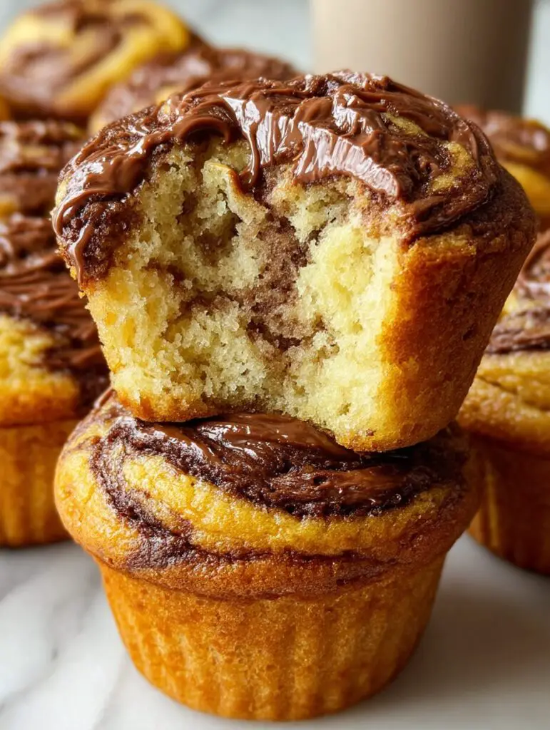 Nutella Swirl Banana Muffins
