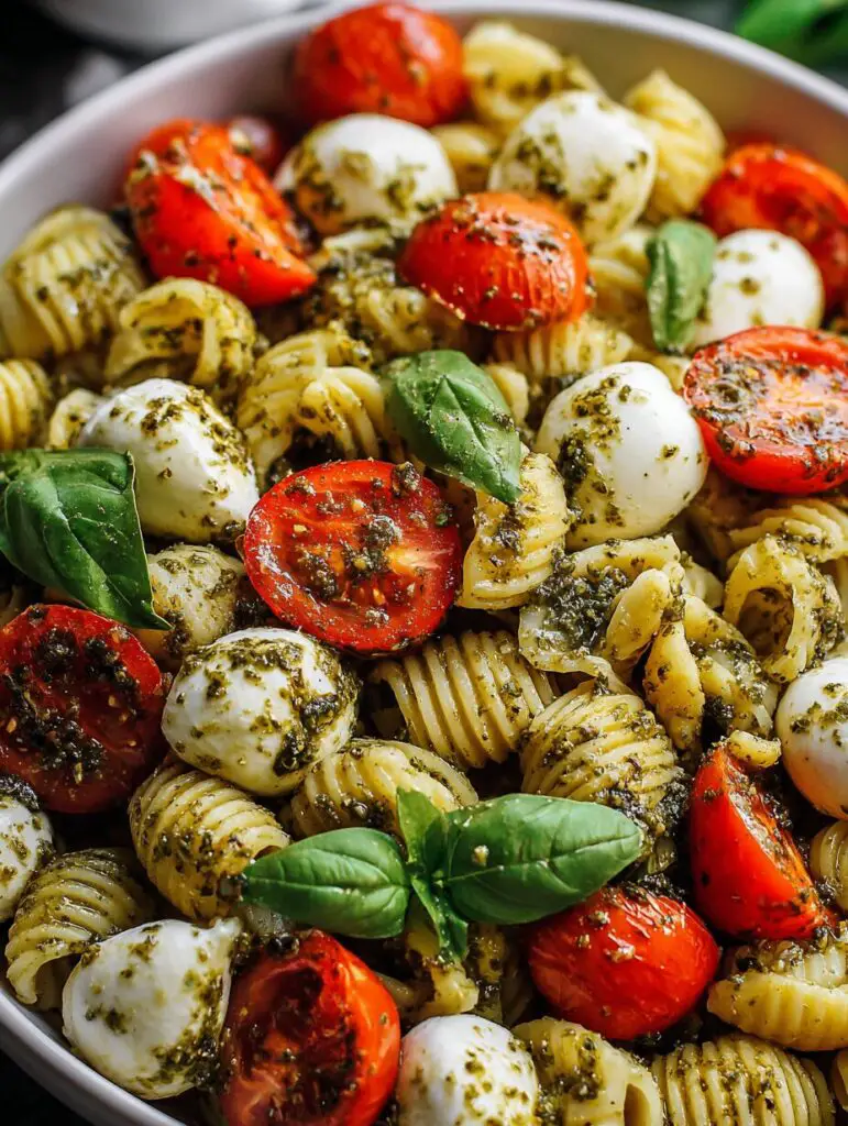 Pesto Caprese Pasta Salad