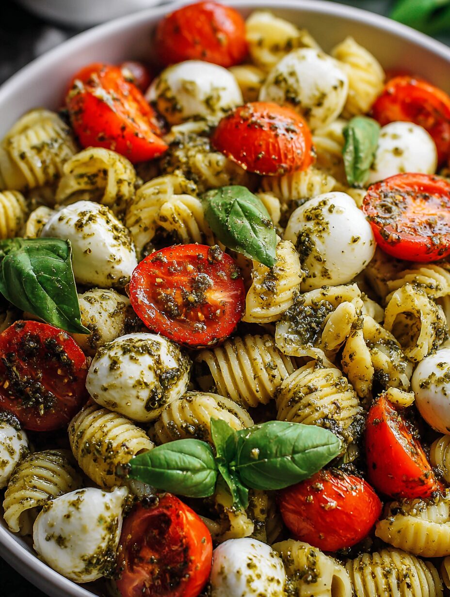 Pesto Caprese Pasta Salad
