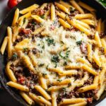 Cheesy Penne with Garlic Butter Ground Beef