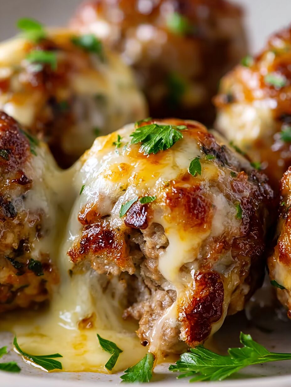 Cheesy Stuffed Meatloaf Bites