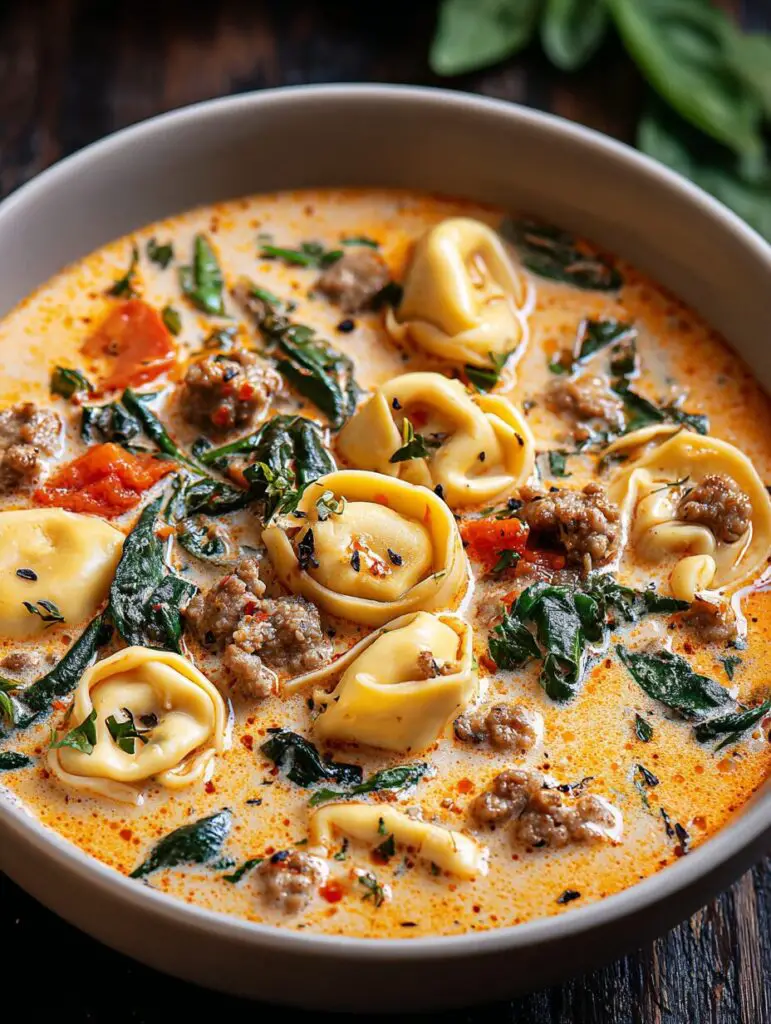 Creamy Sausage Tortellini Soup