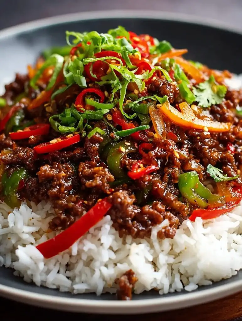 Crispy Chilli Beef Rice
