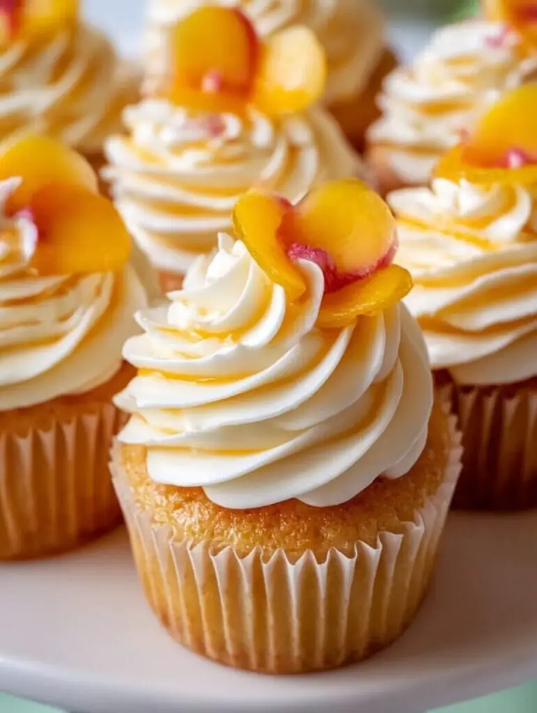 Honey Peach Cream Cheese Cupcakes
