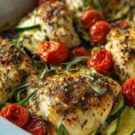 Mediterranean Chicken Zucchini Bake