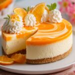 No-Bake Creamsicle Cheesecake (Orange & Vanilla Swirl)