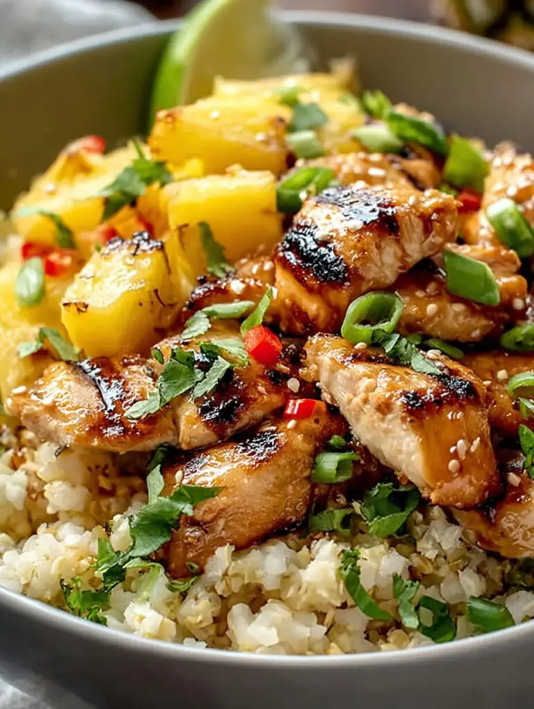 Pineapple Chicken Cauliflower Rice Bowls