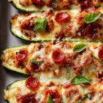 Pizza Stuffed Zucchini Boats
