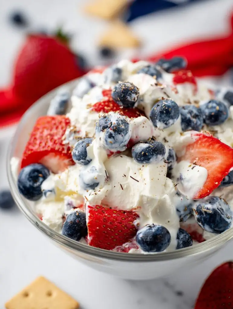 Red White and Blue Cheesecake Salad