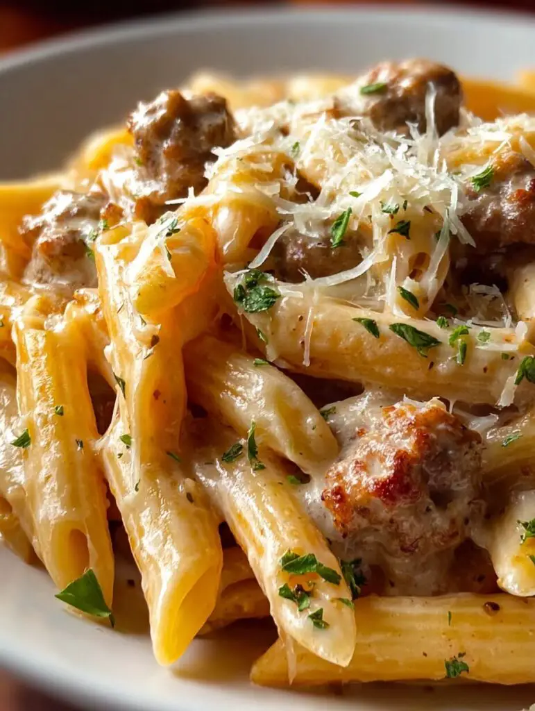 Rich Creamy Penne with Savory Italian Sausage
