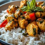 Spiced Coconut Basil Chicken with Rice
