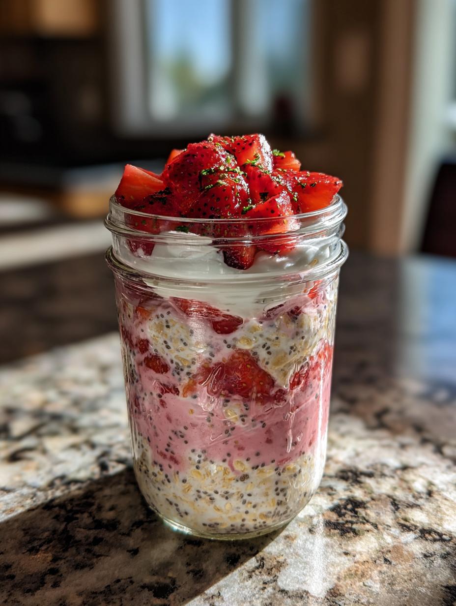 Strawberry Overnight Oats - detail 1