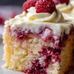 White Chocolate Raspberry Poke Cake