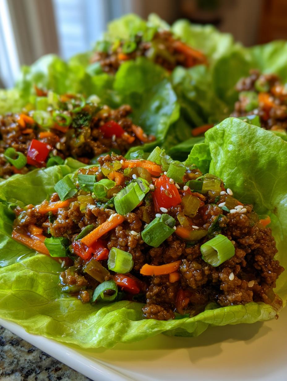 Asian-Style Ground Beef Lettuce Wraps - detail 1