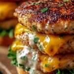 Cheddar Ranch Chicken Burgers