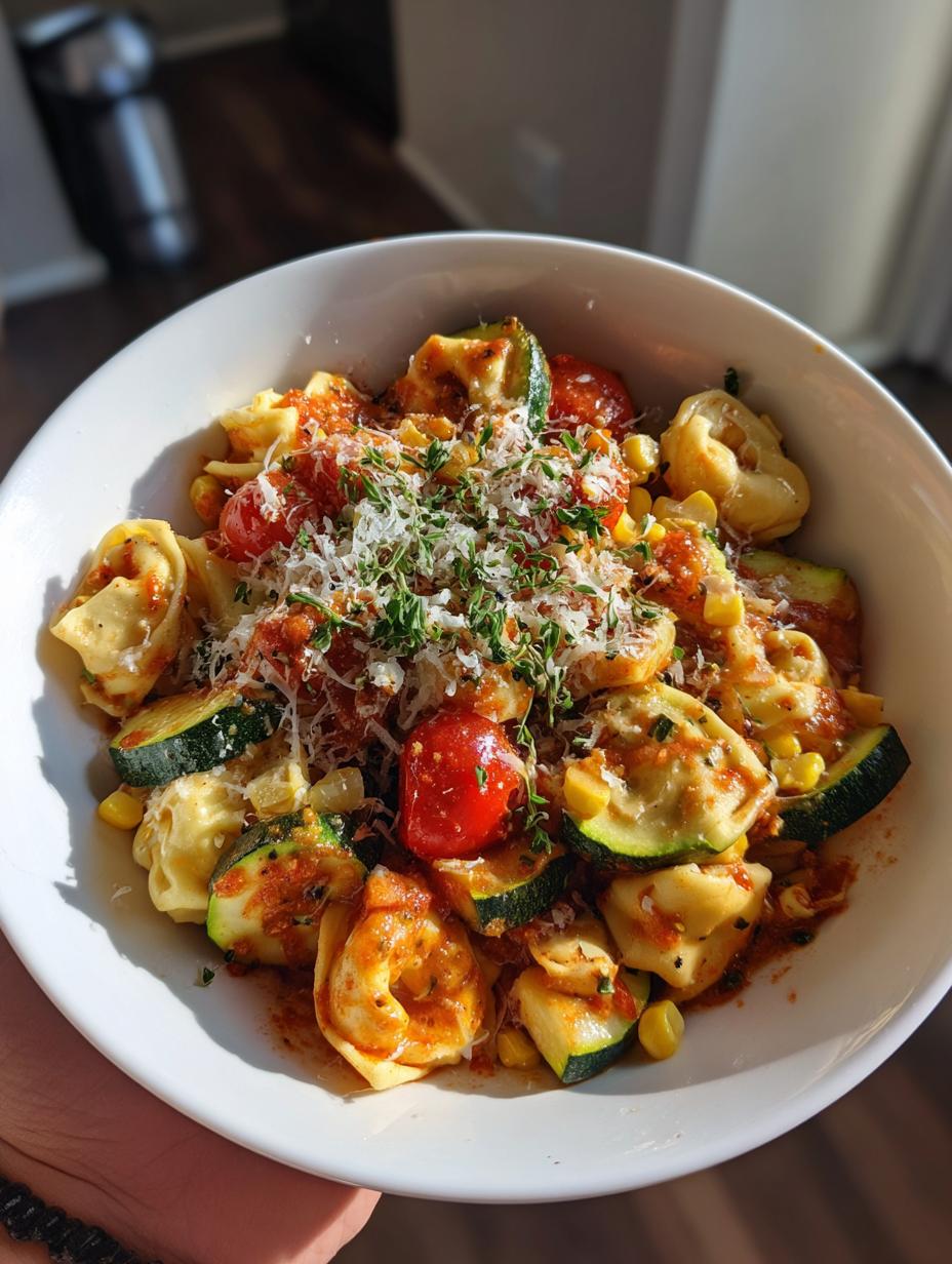 Cheese Tortellini with Summer Veggies - detail 2