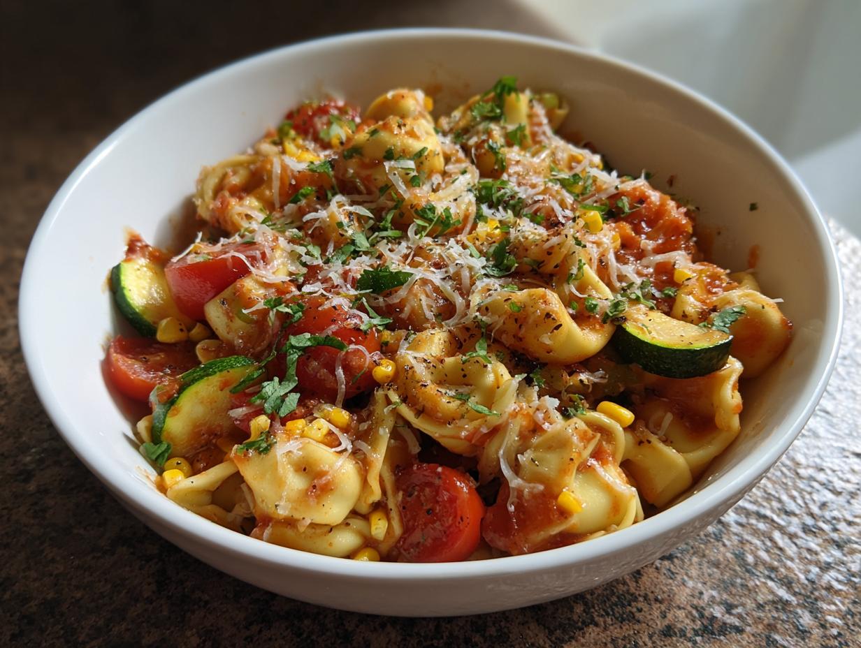 Cheese Tortellini with Summer Veggies