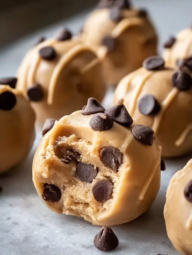 Frozen Greek Yogurt Peanut Butter Bites with Chocolate Chips