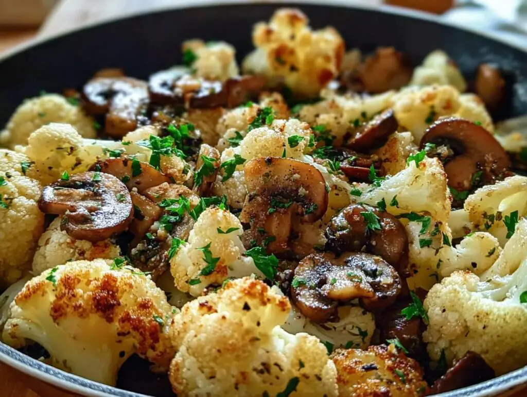 Garlic Cauliflower Mushroom Skillet