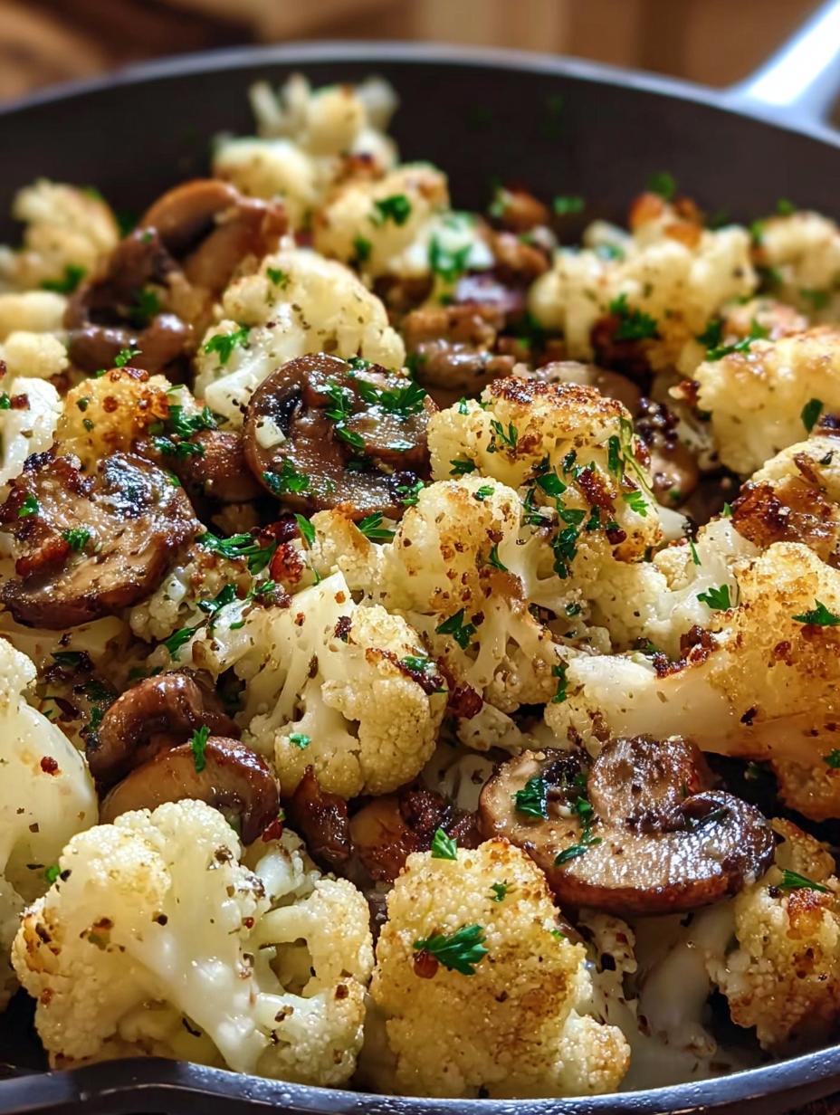 Garlic Cauliflower Mushroom Skillet - detail 2