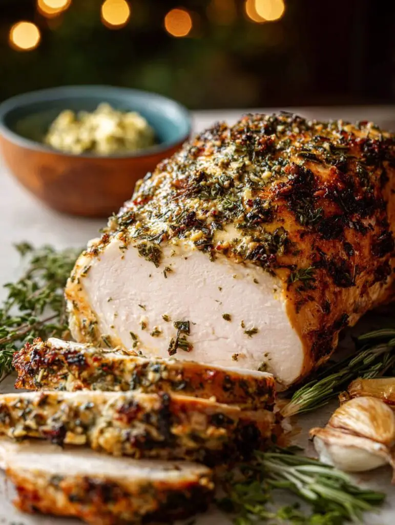 Garlic Herb Butter Roasted Turkey Breast