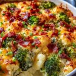 Loaded Cauliflower and Broccoli Casserole for a tasty twist!