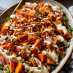 Maple Sweet Potato Salad with Whipped Tahini