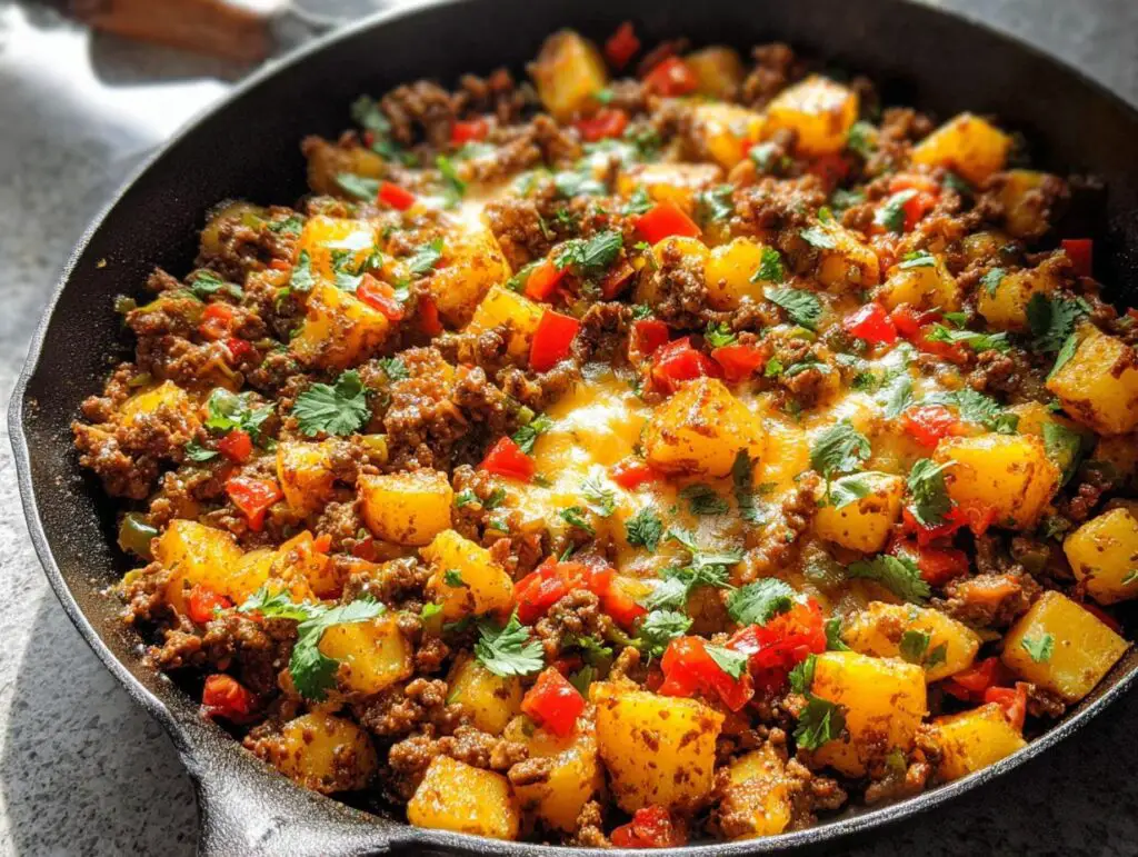 Mexican Ground Beef and Potato Skillet