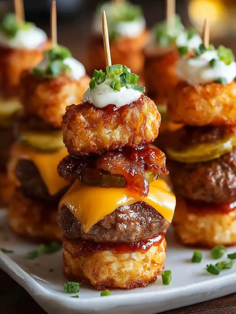 Mini Tater Tot Cheeseburgers