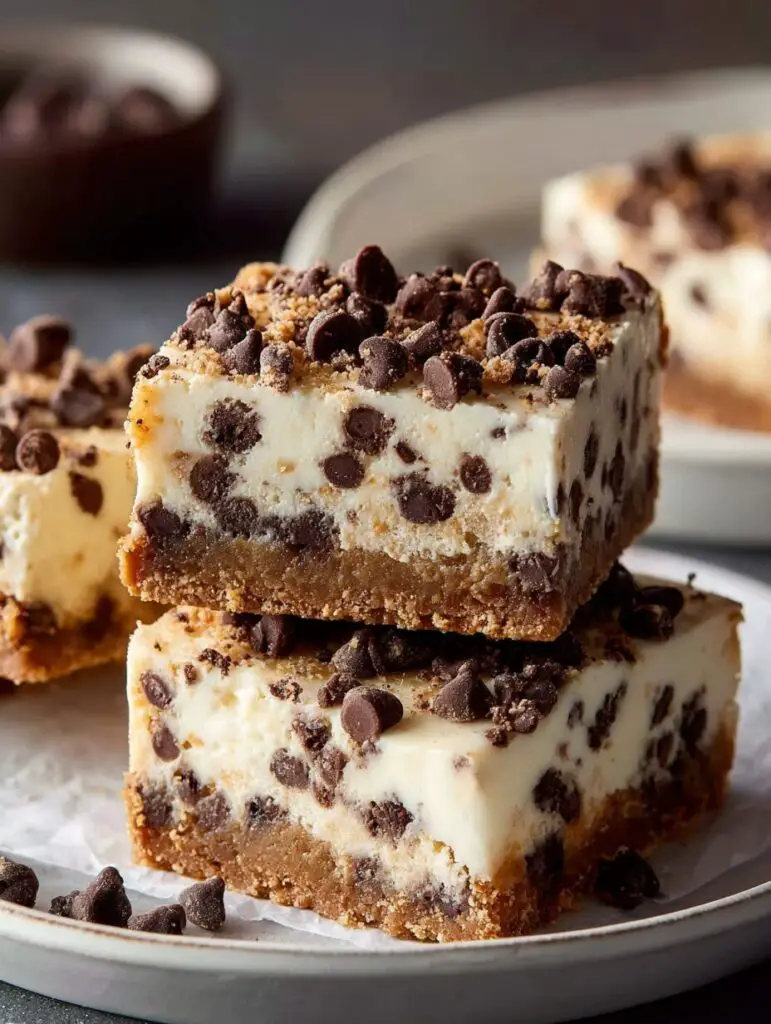 No-Bake Cookie Dough Cheesecake Bars Recipe