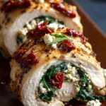 Rolled Up Chicken with Feta, Spinach, and Sun-Dried Tomatoes