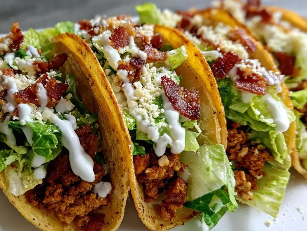 Smash Chicken Caesar Tacos