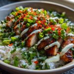 Sweet Chili Chicken Bowl with Coconut Lime Drizzle