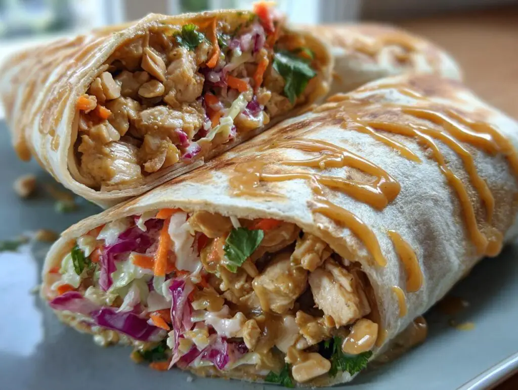 Thai Peanut Chicken Wraps