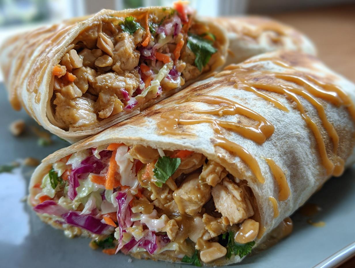 Thai Peanut Chicken Wraps