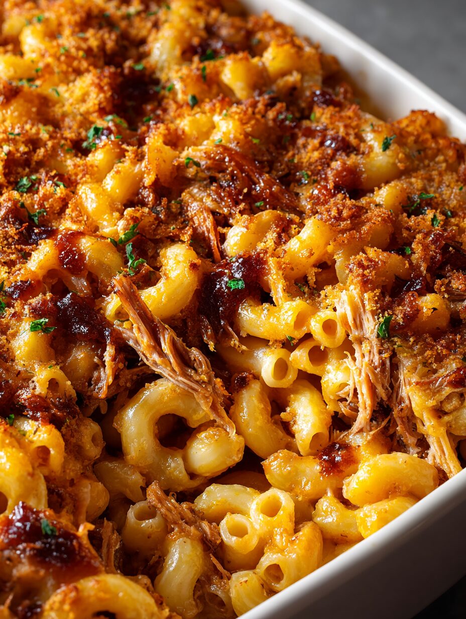 BBQ Pulled Pork Macaroni Bake