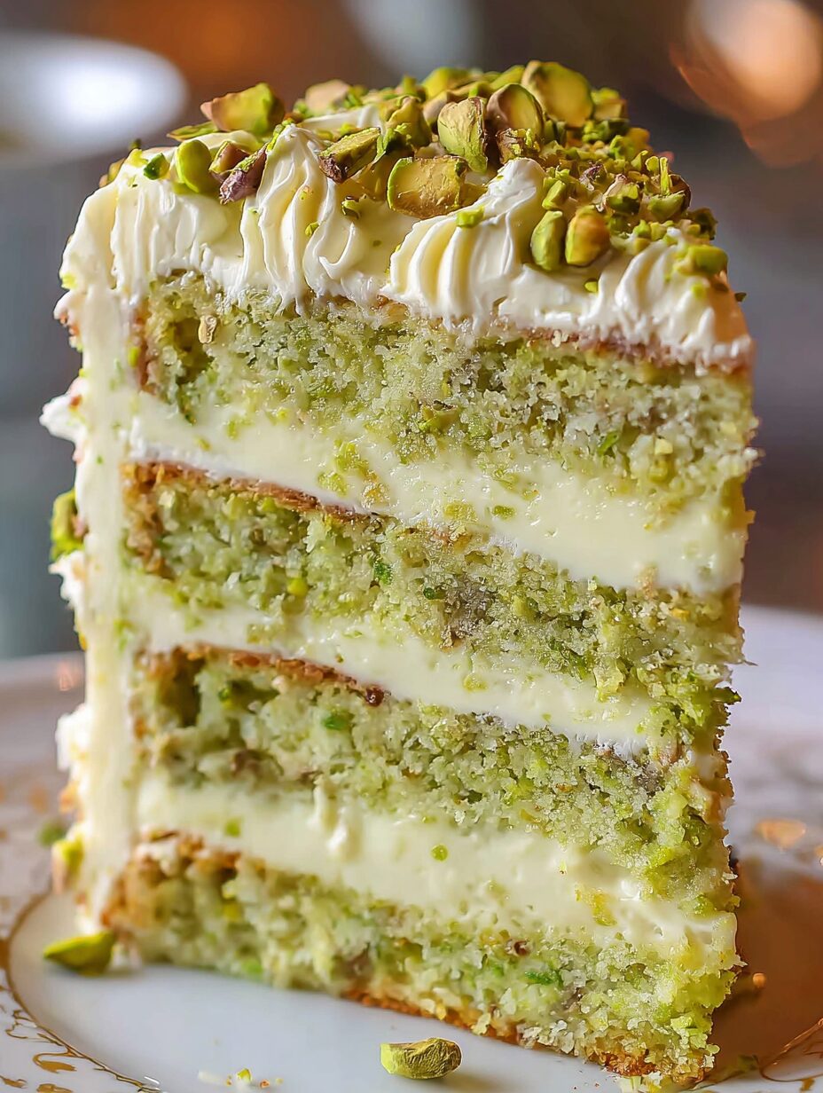 Best Creamy Pistachio Cake – Moist Layered Dessert Recipe