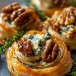 Blue Cheese Walnut Thyme Puff Pastry Twirl Recipe