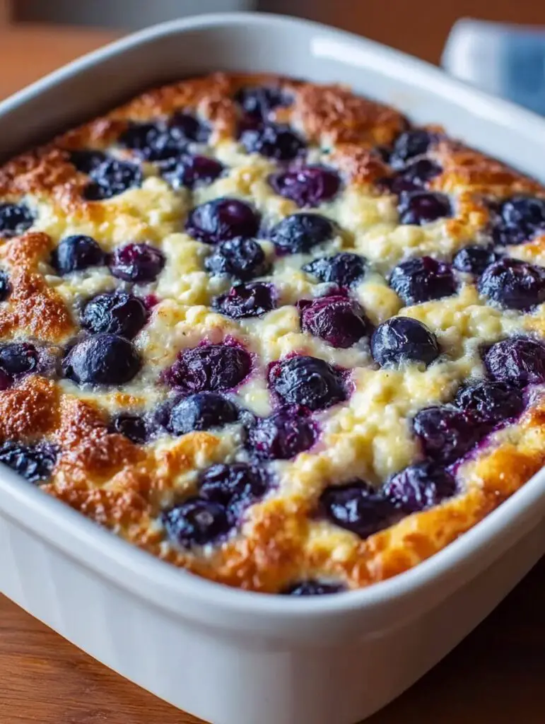 Blueberry Cottage Cheese Breakfast Bake