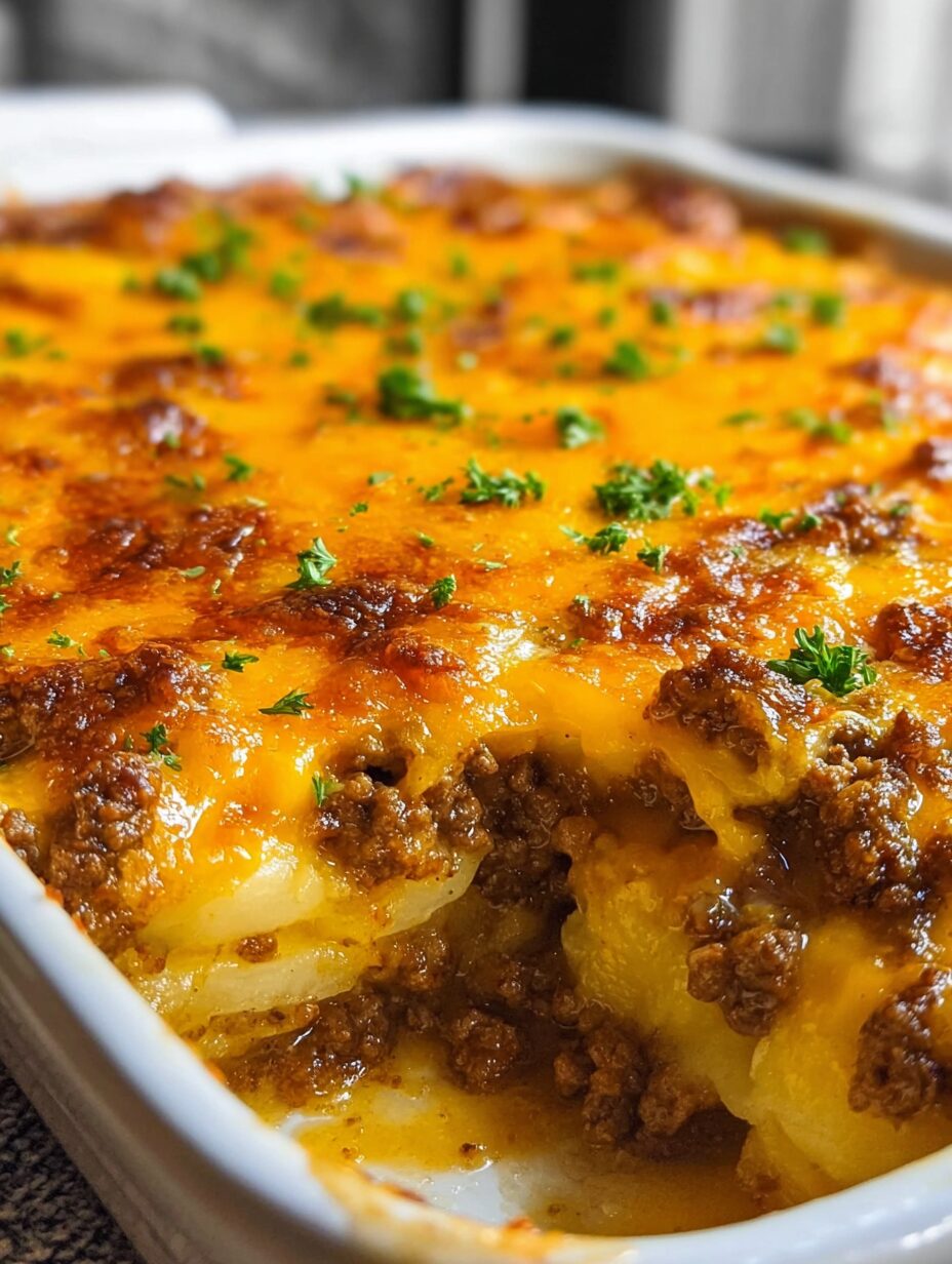 Cheesy Hamburger Potato Casserole