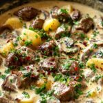 Creamy Garlic Mushroom Beef Recipe