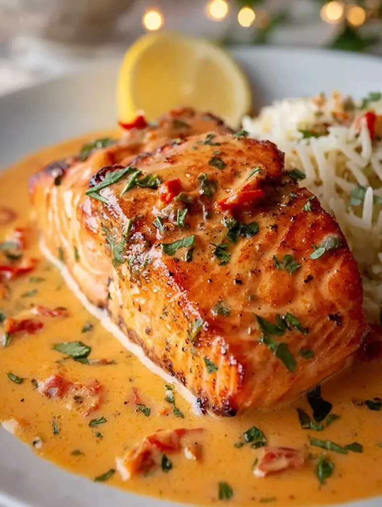 Creamy Roasted Red Pepper Salmon Recipe – Delicious & Easy