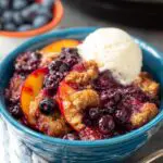 Crockpot Blueberry Peach Cobbler