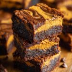 Decadent Pumpkin Pie Brownies with Swirled Spices