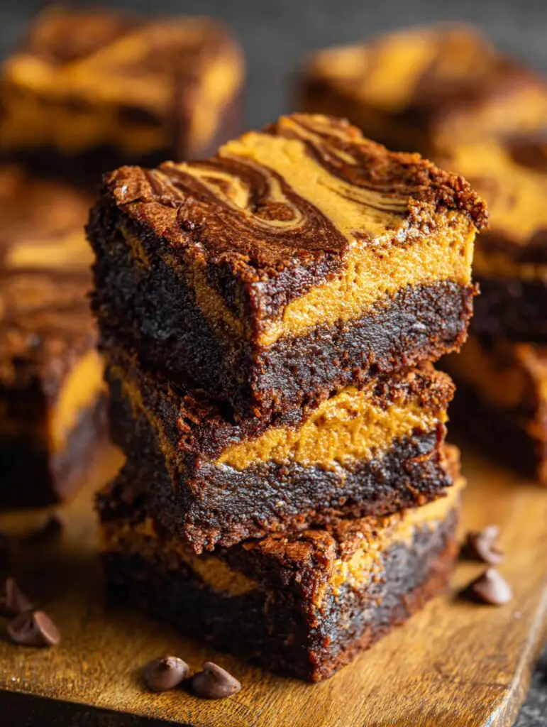Decadent Pumpkin Pie Brownies with Swirled Spices